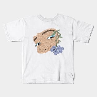 The girl and flowers Kids T-Shirt